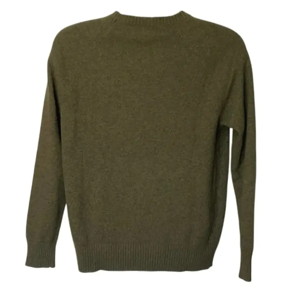 J.Crew Men’s Medium Lambswool Blend Crewneck Sweater Olive Green Nylon Wool